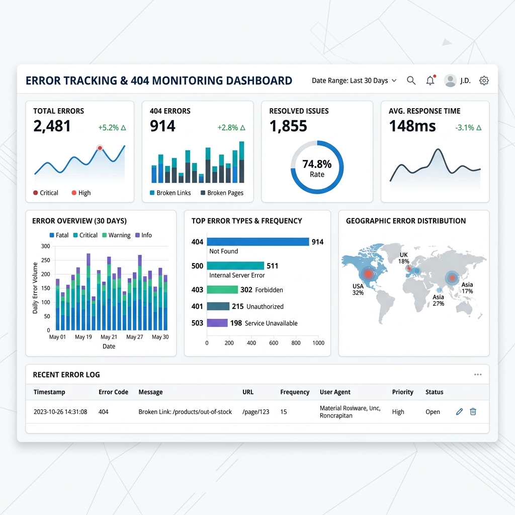 Error Tracking & 404s