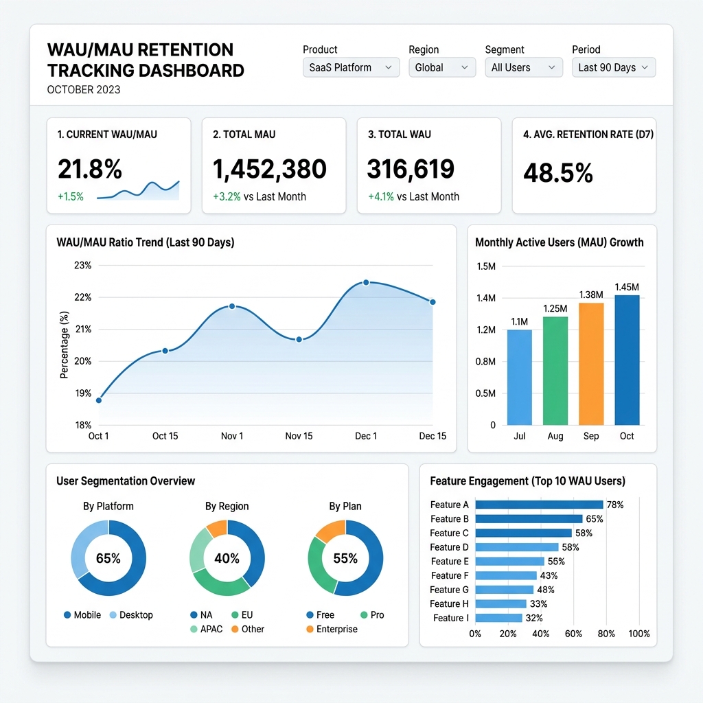 WAU/MAU Retention Tracking