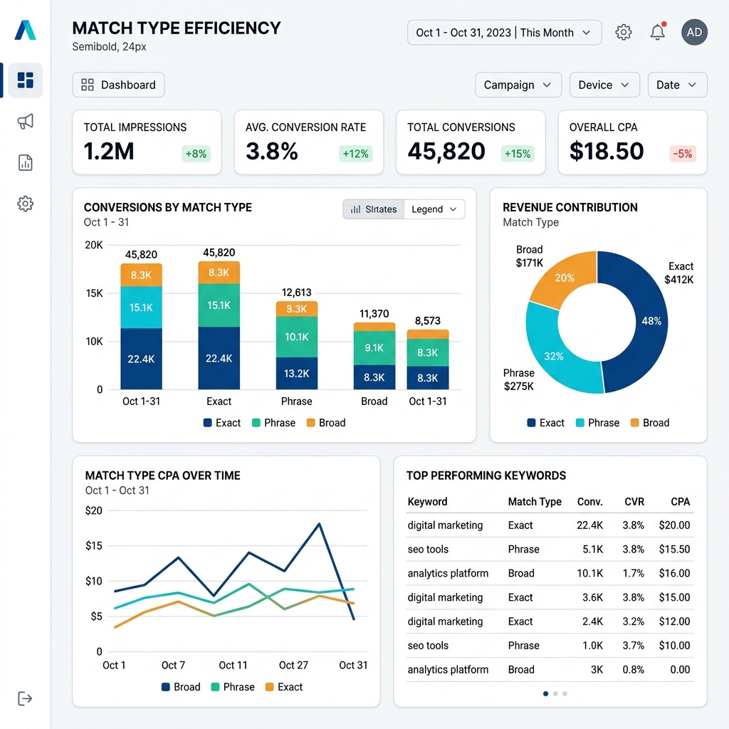 Match Type Efficiency