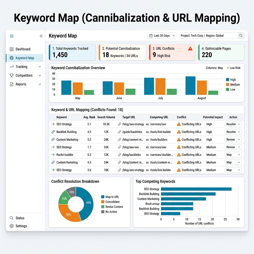 Keyword Map (Cannibalization & URL Mapping)
