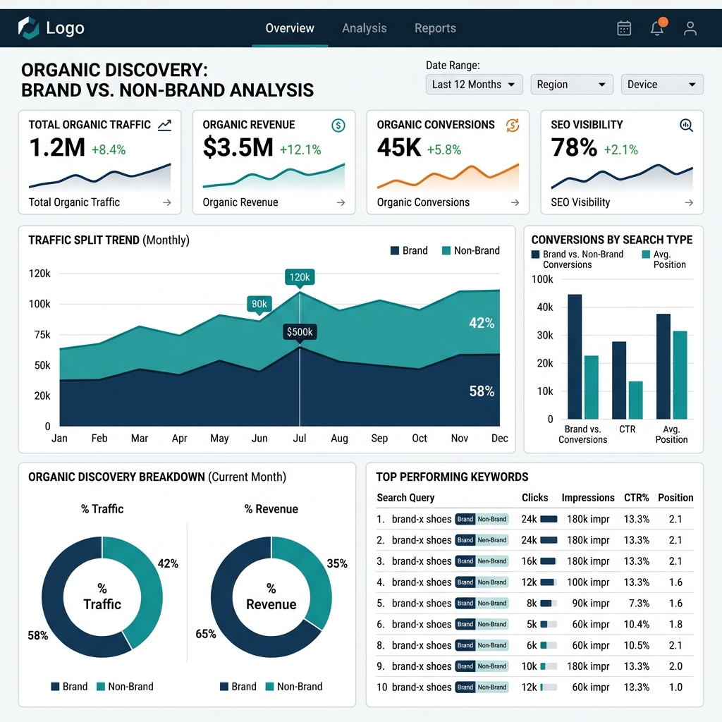 Brand vs. Non-Brand Analysis (Organic Discovery)