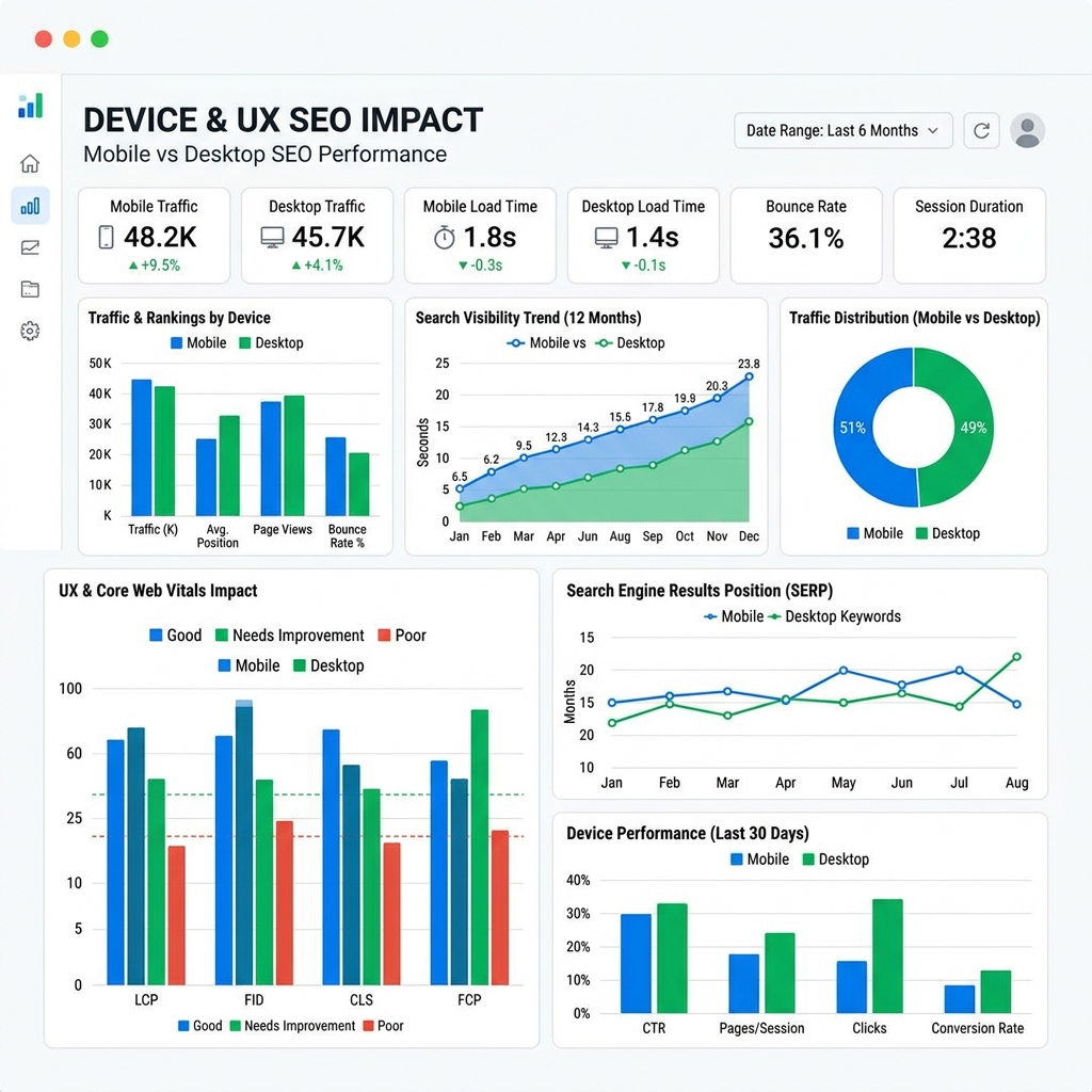 Device & UX SEO Impact (Mobile vs Desktop SEO)