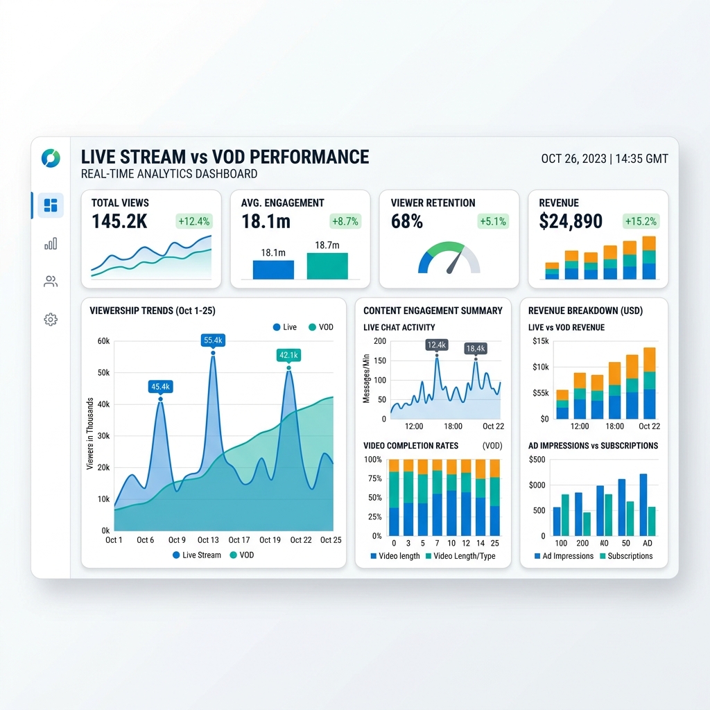 Live Stream vs VOD metrics