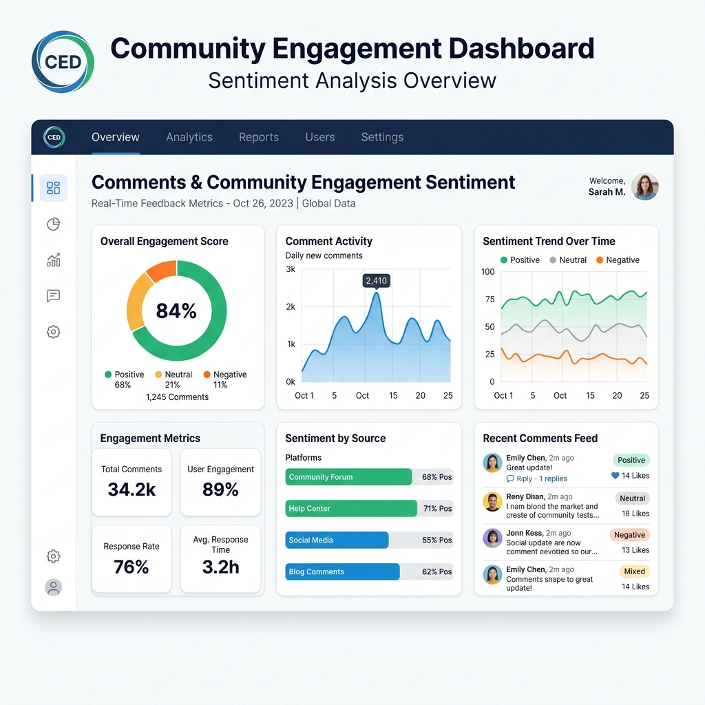 Comments & Community Engagement Sentiment