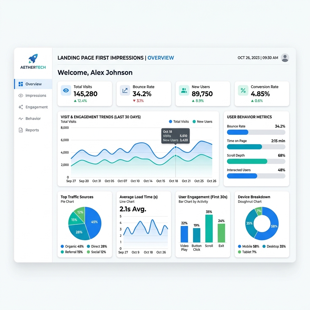 Landing Page First Impressions